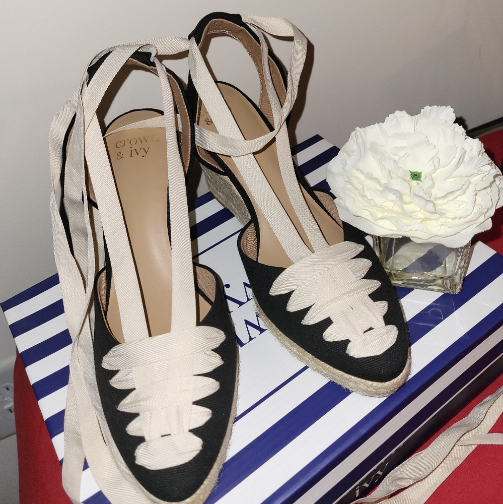 crown & ivy black espadrilles